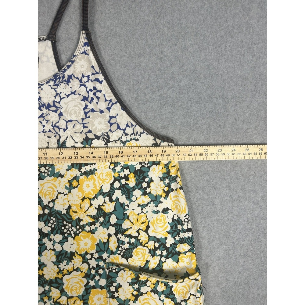 Free People Movement Romper Floral Print Medium Yellow Blue Sleeveless Relaxed - Picture 6 of 10